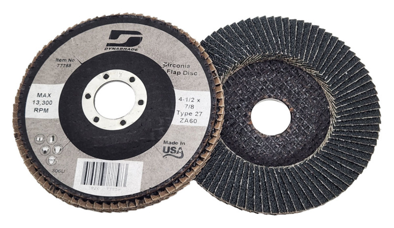 4-1/2" (114 mm) Dia. x 7/8" CH 60 Grit Z/A Type 27 DynaCut Flap Disc W/Fiberglass